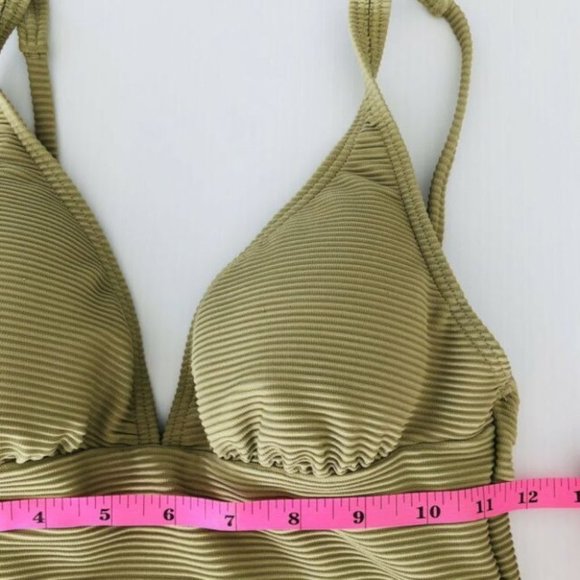 Billabong BNWT Plunge One piece Swimsuit Green Size 10 Removable Padding Swim - Picture 8 of 9